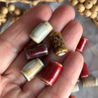 5 x Keramikperlen – Röhrenform, bunt glasiert  | Für Mikromakramee, Schmuck & DIY‘s