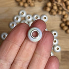 1 x Weiß Perlmutt schimmernd Acryl Spacerperle mit großem Loch für DIY Schlüssel- und Taschenanhänger