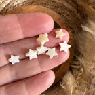 5 x Perlmutt Sterne - ein wunderschönes Highlight für deine Schmuckkreationen | 8 mm (Bohrung 0,7 mm)