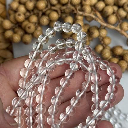 10 x Bergkristall 6 mm | echte Edelsteinperlen - Makramee, Mikromakramee & DIY Schmuck