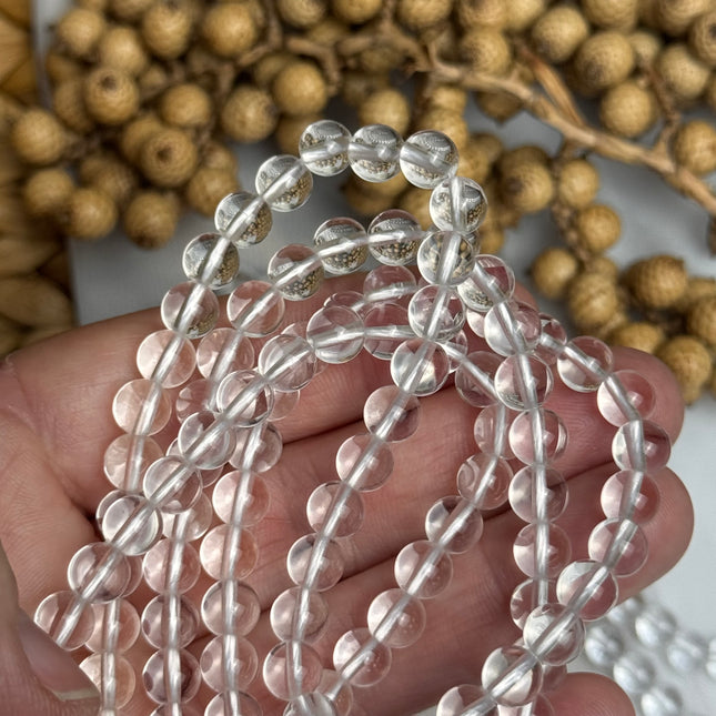 10 x Bergkristall 6 mm | echte Edelsteinperlen - Makramee, Mikromakramee & DIY Schmuck