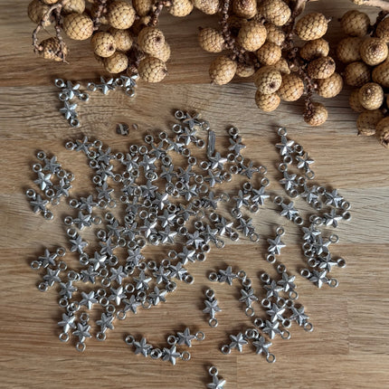 1 x Star Connector in silver look – for sparkling DIY jewelry ideas