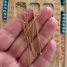 10 x Kugelkopfstiften 18 Karat Gold  Anlaufgeschützt 50mm | Für Mikromakramee, Schmuck & DIY‘s