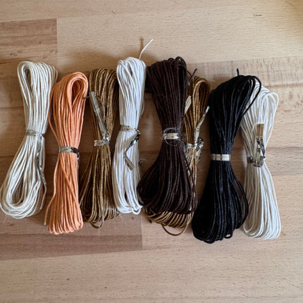 8 x cotton ribbon for crafting (1 mm)