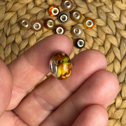 1 x Bernstein Mix Acryl Spacerperle mit großem Loch für DIY Schlüssel- und Taschenanhänger