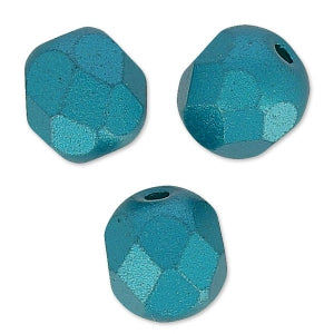 5 x Facettierte Glasperlen| in Alabaster Smaragd | 6 mm |Für Mikromakramee, Schmuck & DIY‘s