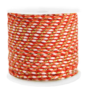 Trendy Kordel geflochten 2mm Gold-Orange-Rot  (10 m) - DIY Schmuckideen