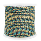 Trendy Kordel geflochten 2mm Gold-Schwarz-Türkis (10 m) - DIY Schmuckideen