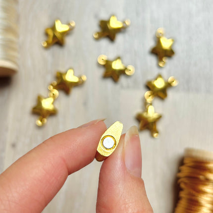 1 x Stern-Magnetverschluss aus Metall | in Gold | Für Makramee, Schmuck & DIY‘s