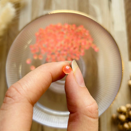 5 x Facettierte Glasperlen | in Matt Orange-Pink | 6 mm | Für Mikromakramee, Schmuck & DIY‘s