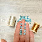 10 x runde Perlen aus Larimar | in Türkis-Blau | 6 x 6 mm | Für Mikromakramee, Schmuck & DIY‘s