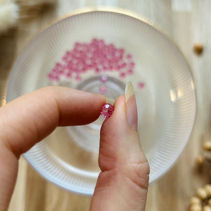 5 x Facettierte Glasperlen | in Rose | 6 mm | Für Mikromakramee, Schmuck & DIY‘s
