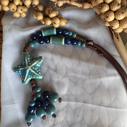 5 x Keramikperlen – Röhrenform, bunt glasiert  | Für Mikromakramee, Schmuck & DIY‘s