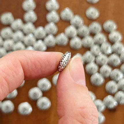 1 x Ornament-Perle | in Silber | 10 x 1 mm | Für Mikromakramee, Schmuck & DIY‘s