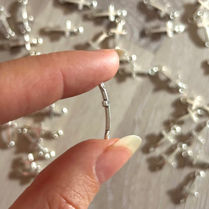 1 x Kreuz-Verbinder | in Silber | 19 x 8 mm | Für Mikromakramee, Schmuck & DIY‘s
