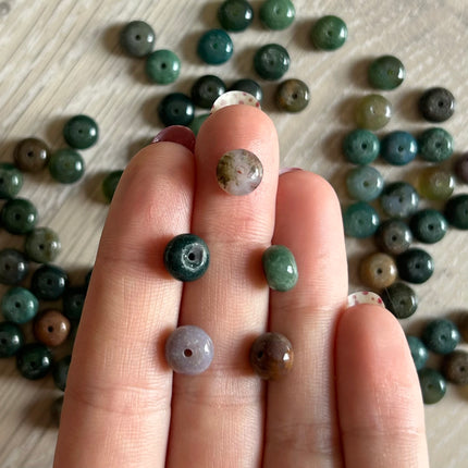 10 x Edelsteinperle aus indischem Achat | 8 mm | Für Mikromakramee, Schmuck & DIY‘s