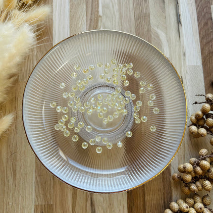 5 x Facettierte Glasperlen | in Helles Gelb | 6 mm | Für Mikromakramee, Schmuck & DIY‘s