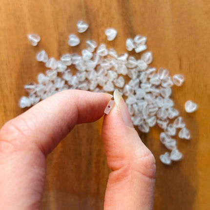 5 x Herzen aus Bergkristall | in Kristallklar | Für Mikromakramee, Schmuck & DIY´s
