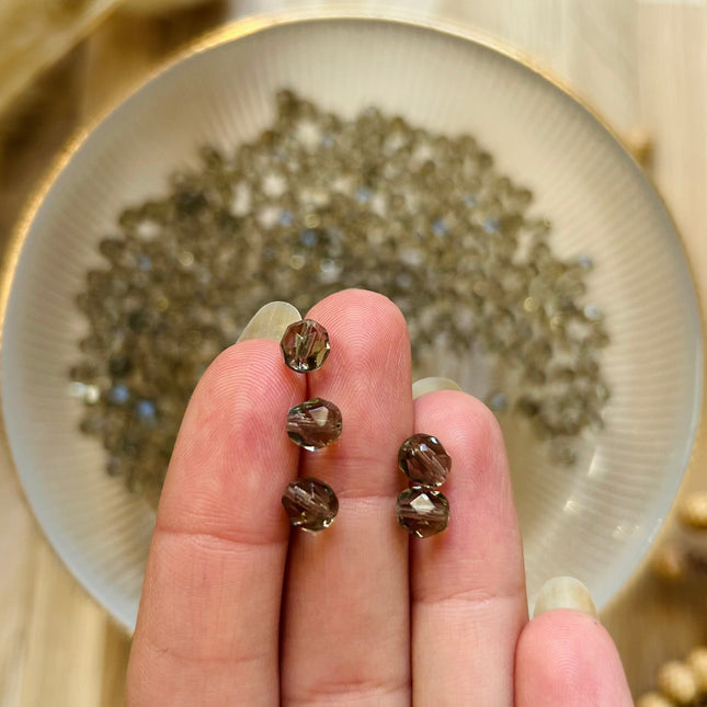 5 x Facettierte Glasperlen | in Schwarzer Diamant | 6 mm | Für Mikromakramee, Schmuck & DIY‘s