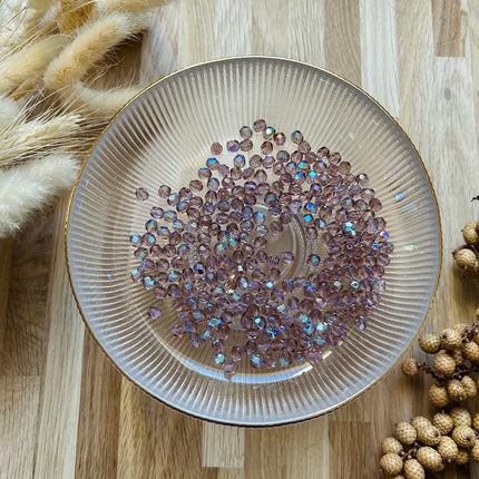 5 x Facettierte Glasperlen| in Light Amethyst | Für Mikromakramee, Schmuck & DIY‘s