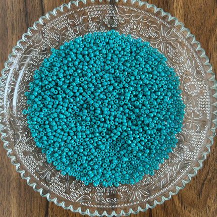 100 x Rocailles Glasperlen | in Dunklem Türkis | 3 mm | Für Mikromakramee, Schmuck & DIY‘s