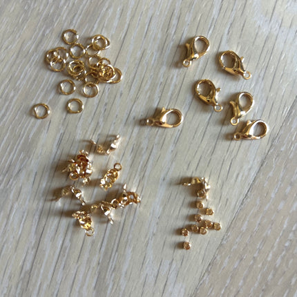 1 x 4er-Set für Schmuckherstellung | in Gold | Für Mikromakramee, Schmuck & DIY‘s