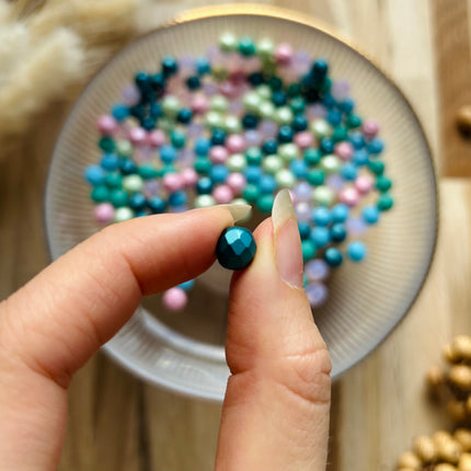 6 x Facettierte Glasperlen | in Bunt | 8mm | Für Mikromakramee, Schmuck & DIY‘s