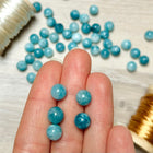 10 x runde Perlen aus Larimar | in Türkisblau | 8 mm | Für Mikromakramee, Schmuck & DIY‘s