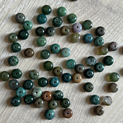 10 x Edelsteinperle aus indischem Achat | 8 mm | Für Mikromakramee, Schmuck & DIY‘s