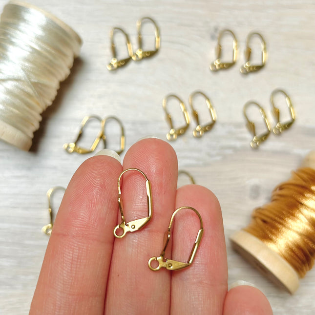 2 x Ohrring-Rohlinge | in Gold | Für Mikromakramee, Schmuck & DIY‘s