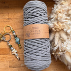 1 x Stahlgrau Geflochtenes Makramee-Garn aus 100% Baumwolle | 3mm x 100 m Länge | Für Makramee, Schmuck & DIY‘s