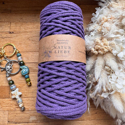 1 x Purple Braided Macrame Yarn made of 100% cotton | 3mm x 100m length | For macrame, jewelry &amp; DIY projects