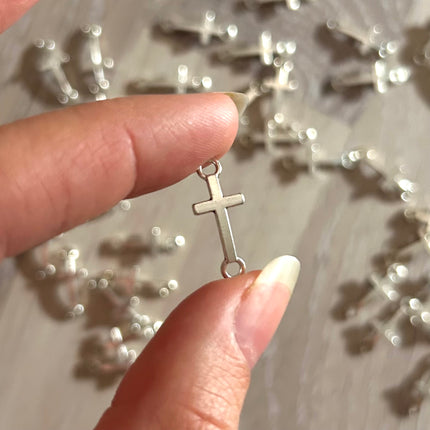1 x Kreuz-Verbinder | in Silber | 19 x 8 mm | Für Mikromakramee, Schmuck & DIY‘s