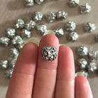 1 x Löwenkopf-Perle | aus Zink | in Silber | 13 x 12 mm | Für Mikromakramee, Schmuck & DIY‘s