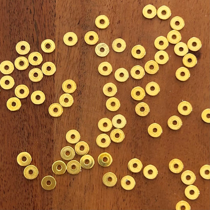 5 x Metall Perlen DQ Disc Rondellen | 6 x 1 mm | Gold (Nickelfrei)| Für Mikromakramee, Schmuck & DIY‘s