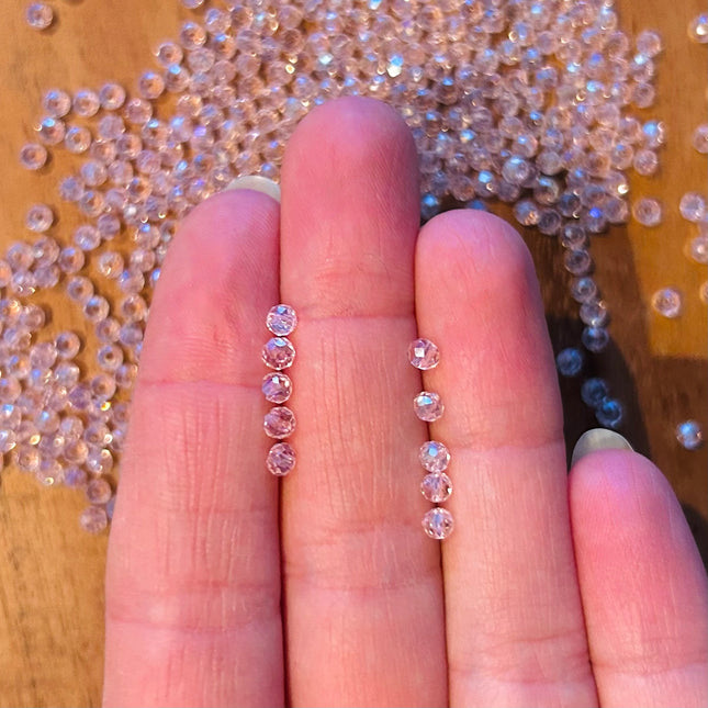 10 x Facettierte Glasperlen | in Rosa | 3 mm | Für Mikromakramee, Schmuck & DIY‘s