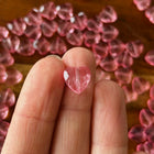 1 x Glänzende facettierte Herz-Perle | in Rosa-Pink | 10 x 10 mm | Für Mikromakramee, Schmuck & DIY‘s