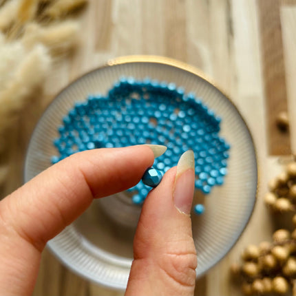 5 x Facettierte Glasperlen | in Pastel Aqua | 6 mm | Für Mikromakramee, Schmuck & DIY‘s