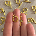 1 x Toggle-Verschluss | aus Metall | in Gold | 15 x 11 mm | Für Mikromakramee, Schmuck & DIY‘s