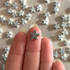 2 x Seestern-Perle aus Metall | in Silber | 10 x 3,5 mm | Für Mikromakramee, Schmuck & DIY‘s