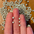 10 x Facettierte Glasperlen | in Weißer Champagner | 4 mm | Für Mikromakramee, Schmuck & DIY‘s