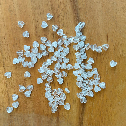 5 x Herzen aus Bergkristall | in Kristallklar | Für Mikromakramee, Schmuck & DIY´s