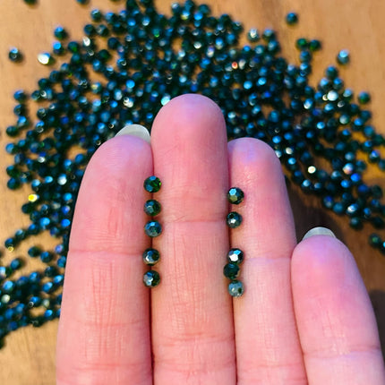 10 x Facettierte Glasperlen | in Dunkelgrün | 3 mm | Für Mikromakramee, Schmuck & DIY‘s