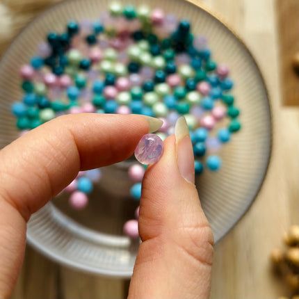 6 x Facettierte Glasperlen | in Bunt | 8mm | Für Mikromakramee, Schmuck & DIY‘s