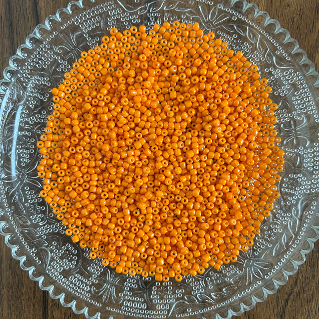 100 x Rocailles Glasperlen | in Orange | 3 mm | Für Mikromakramee, Schmuck & DIY‘s