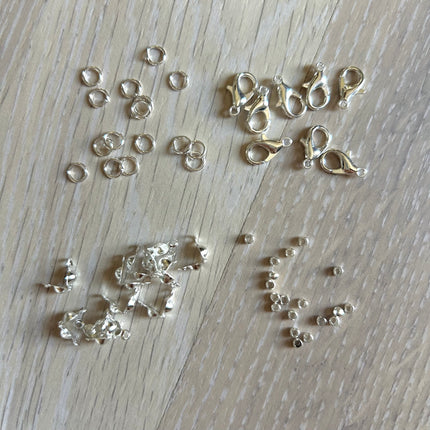 1 x 4er-Set für Schmuckherstellung | in Silber | Für Mikromakramee, Schmuck & DIY‘s