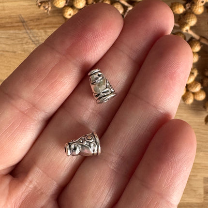 2 x Tassel End Caps Silver for DIY Jewelry