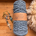 1 x Blau-Grau Geflochtenes Makramee-Garn aus 100% Baumwolle | 3mm x 100 m Länge | Für Makramee, Schmuck & DIY‘s