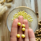 5 x Facettierte Glasperlen | in Pastel Yellow | 8mm | Für Mikromakramee, Schmuck & DIY‘s
