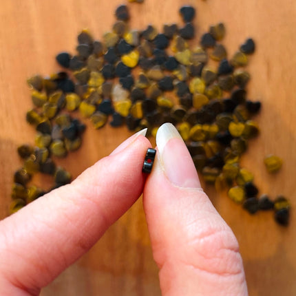 5 x Herzen (Tigerauge) aus Quarz-Edelstein | in Braun | Für Mikromakramee, Schmuck & DIY´s